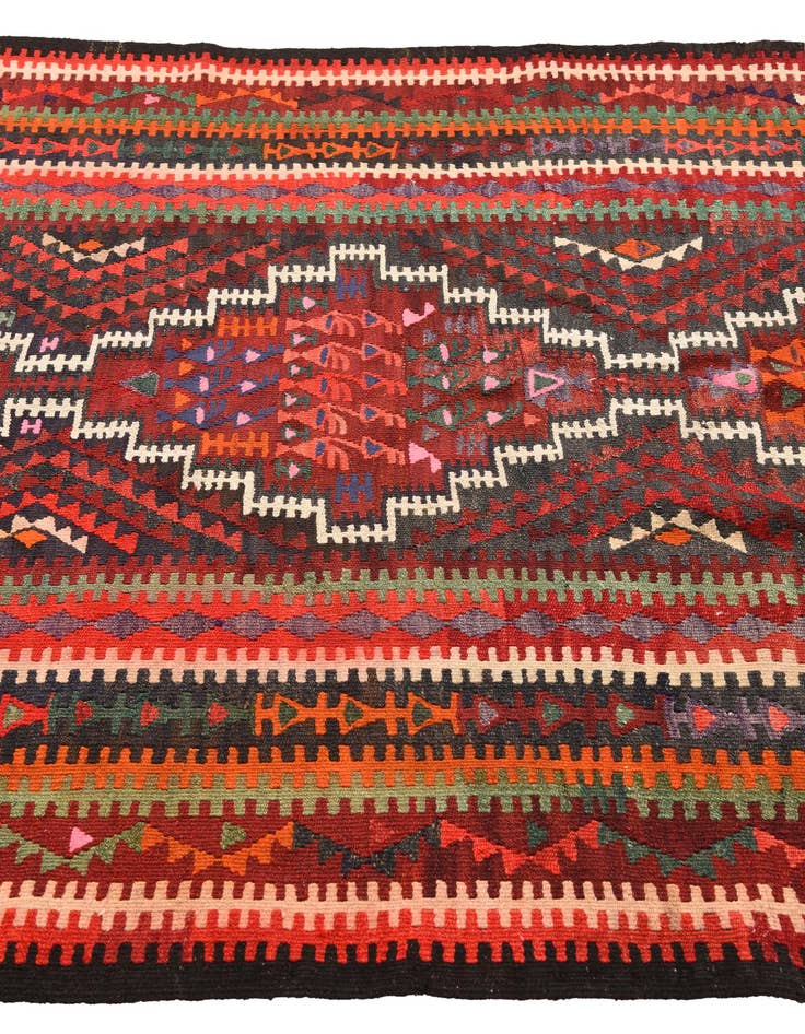 Detail image of 4' 9 x 9' 6  Hand Woven Kilim Fars Wool Runner Rug