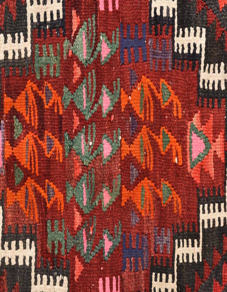 Detail image of 4' 9 x 9' 6  Hand Woven Kilim Fars Wool Runner Rug