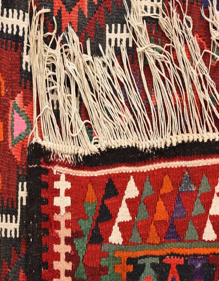 Detail image of 4' 9 x 9' 6  Hand Woven Kilim Fars Wool Runner Rug