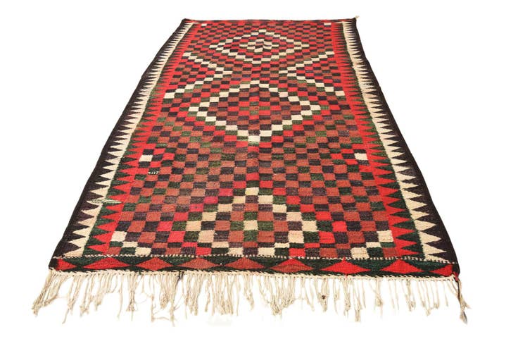 Detail image of 5' 3 x 10' Hand Woven Kilim Fars Wool Runner Rug