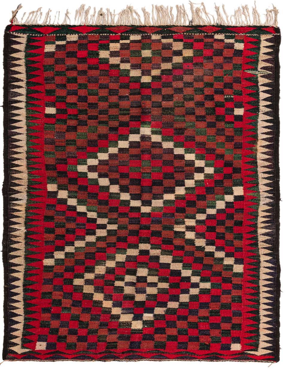 5' 3 x 10' Hand Woven Kilim Fars Wool Runner Rug