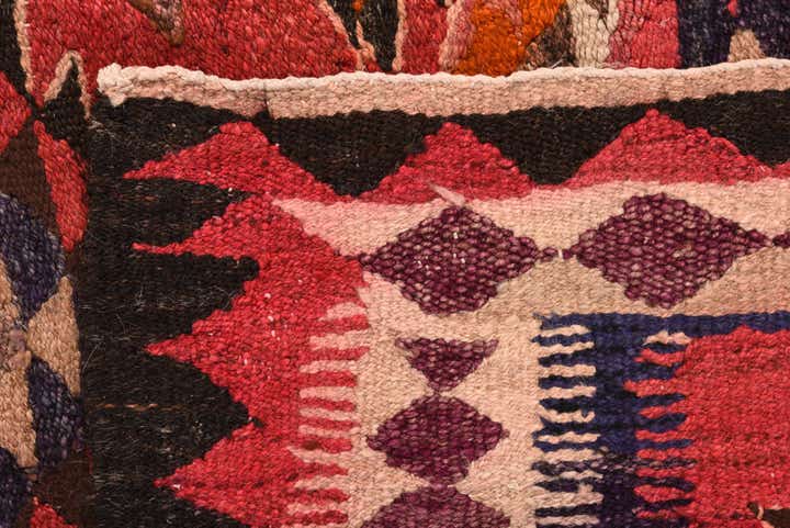 4' 1 x 9' 4 Hand Woven Kilim Fars Wool Runner Rug