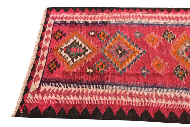 Detail image of 4' 1 x 9' 4 Hand Woven Kilim Fars Wool Runner Rug