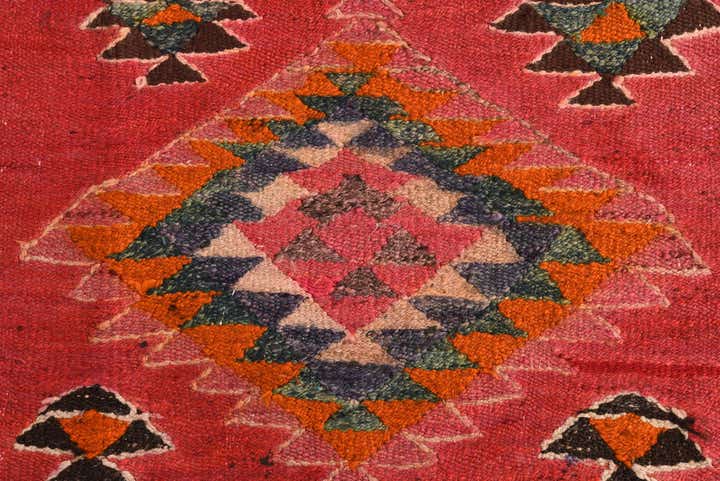 4' 1 x 9' 4 Hand Woven Kilim Fars Wool Runner Rug