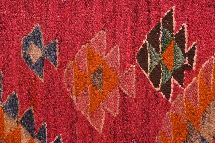 4' 1 x 9' 4 Hand Woven Kilim Fars Wool Runner Rug