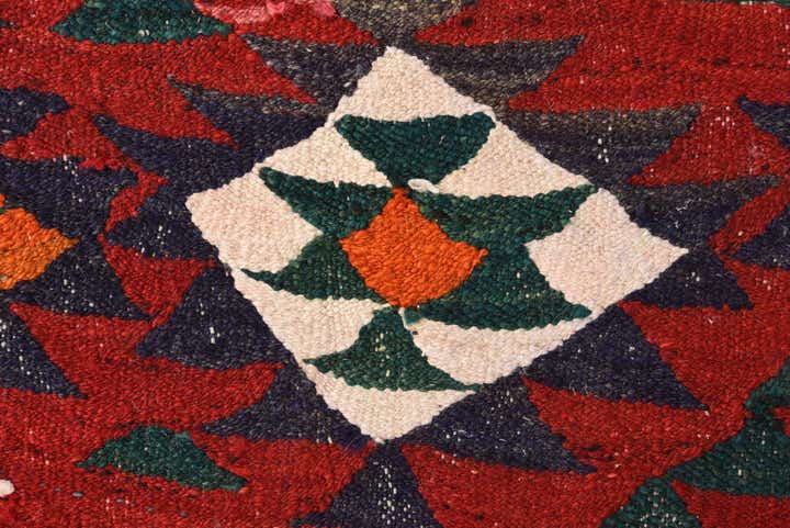 4' 10 x 9' 3 Hand Woven Kilim Fars Wool Runner Rug