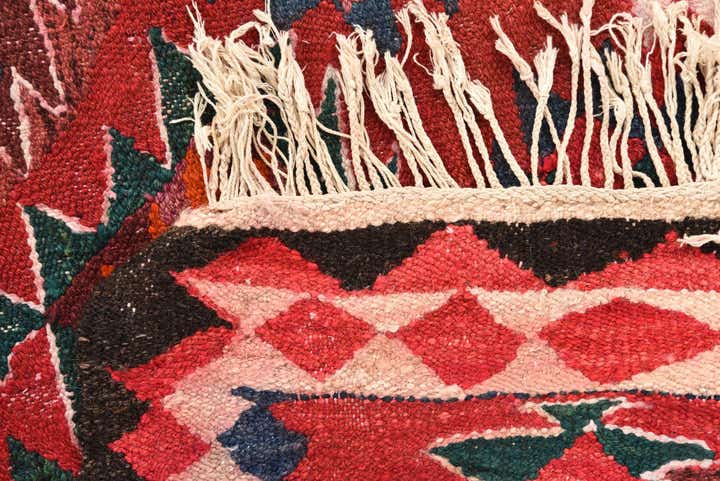 4' 10 x 9' 3 Hand Woven Kilim Fars Wool Runner Rug