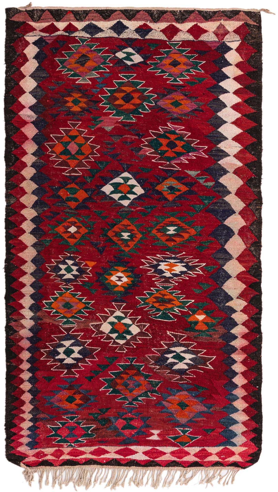 4' 10 x 9' 3 Hand Woven Kilim Fars Wool Runner Rug