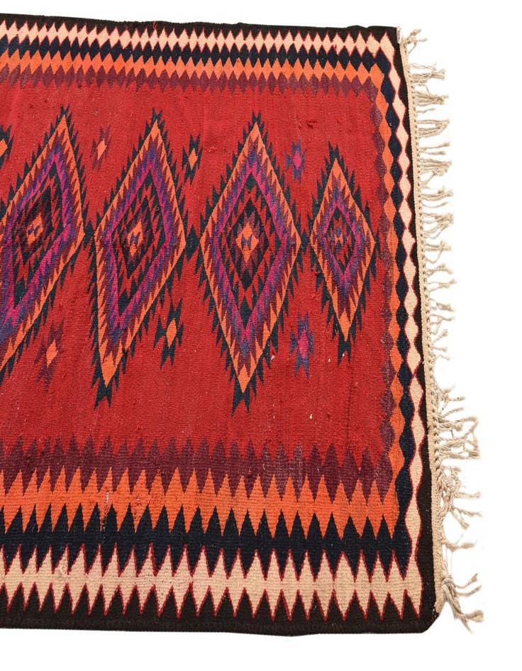 Detail image of 4' 9 x 9' 10  Hand Woven Kilim Fars Wool Runner Rug
