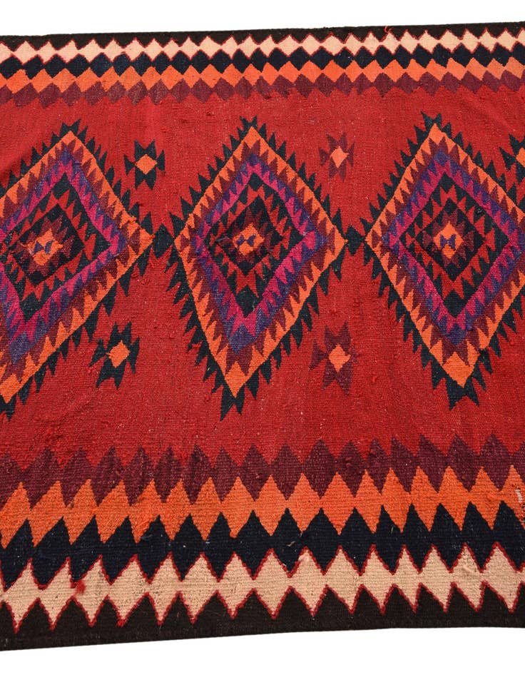 Detail image of 4' 9 x 9' 10  Hand Woven Kilim Fars Wool Runner Rug