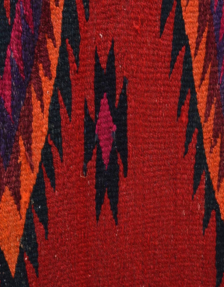 Detail image of 4' 9 x 9' 10  Hand Woven Kilim Fars Wool Runner Rug