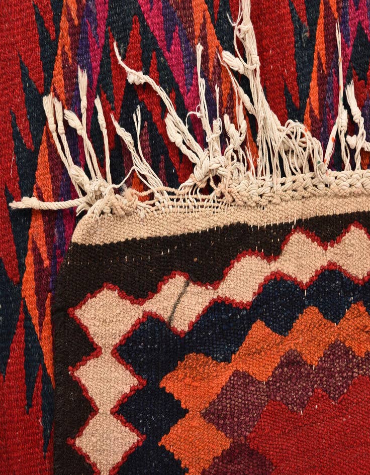 Detail image of 4' 9 x 9' 10  Hand Woven Kilim Fars Wool Runner Rug