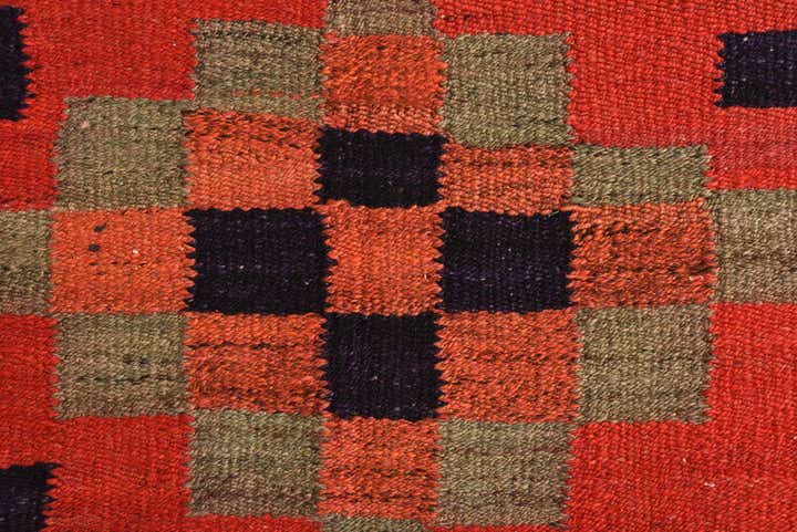 4' 1 x 7' 9 Hand Woven Kilim Fars Wool Runner Rug