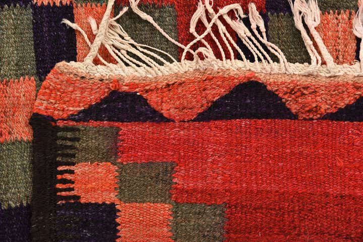 4' 1 x 7' 9 Hand Woven Kilim Fars Wool Runner Rug