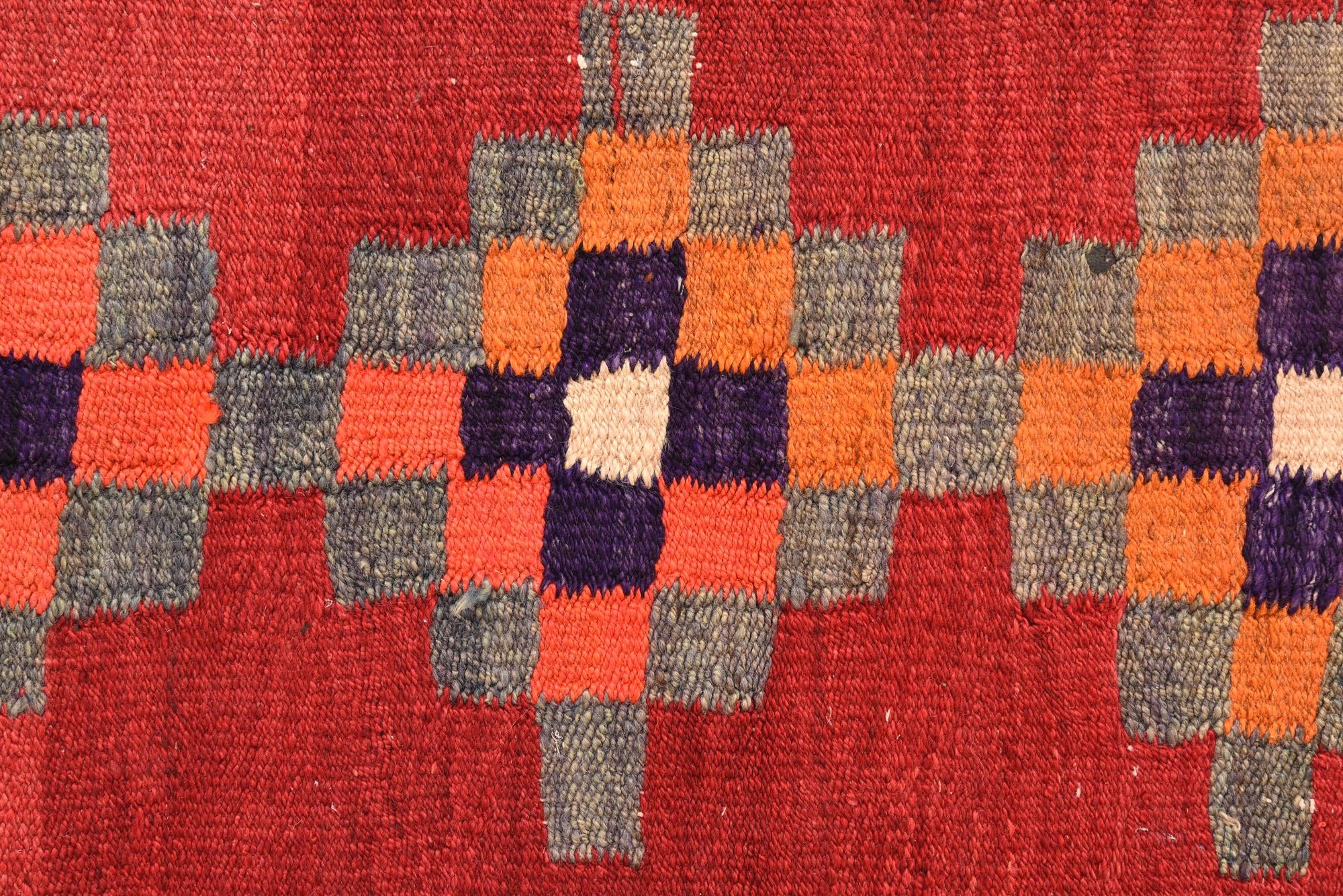 4' 2 x 7' 1 Hand Woven Kilim Fars Wool Runner Rug