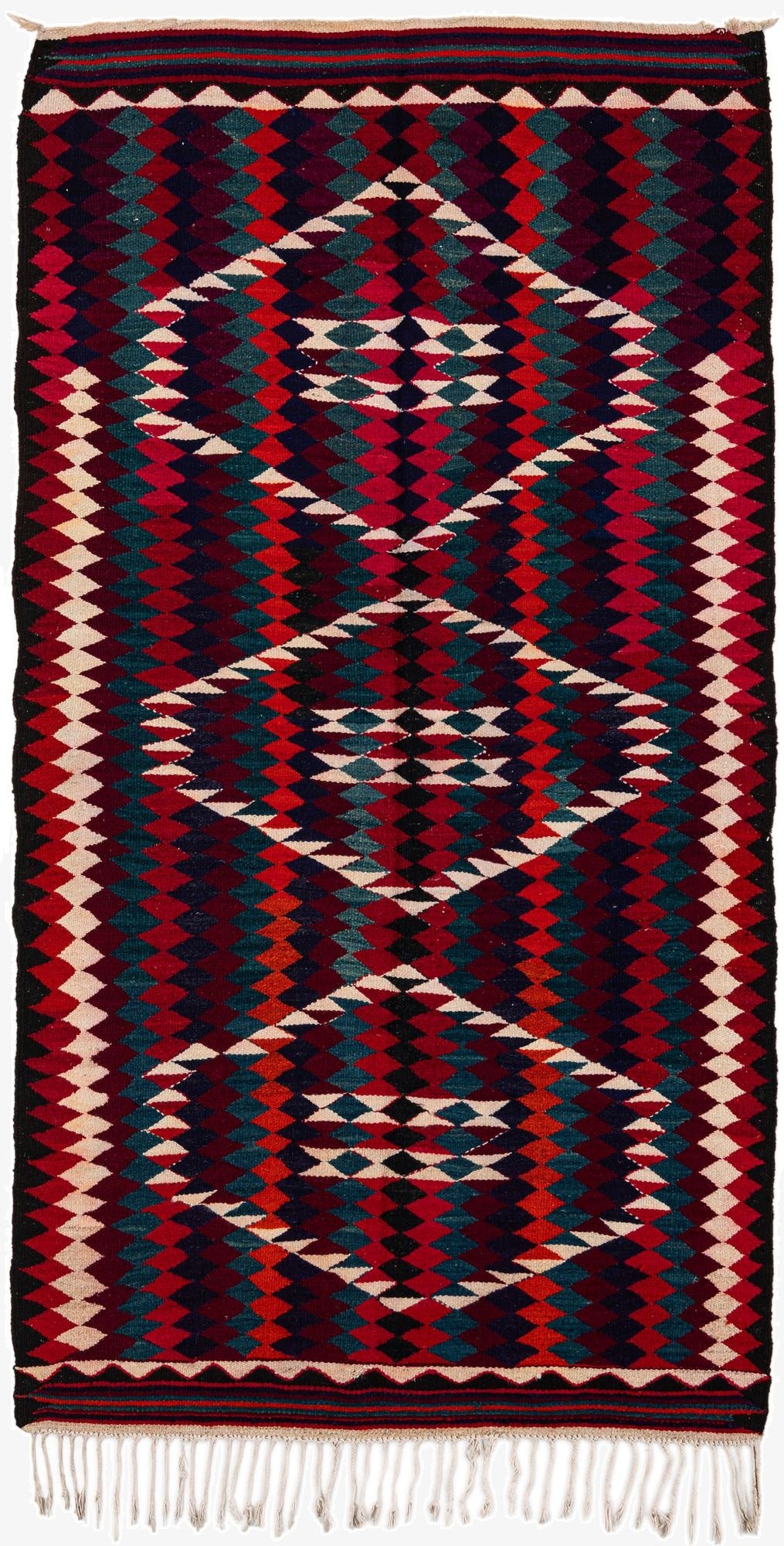 4' 10 x 8' 10  Hand Woven Kilim Fars Wool Runner Rug