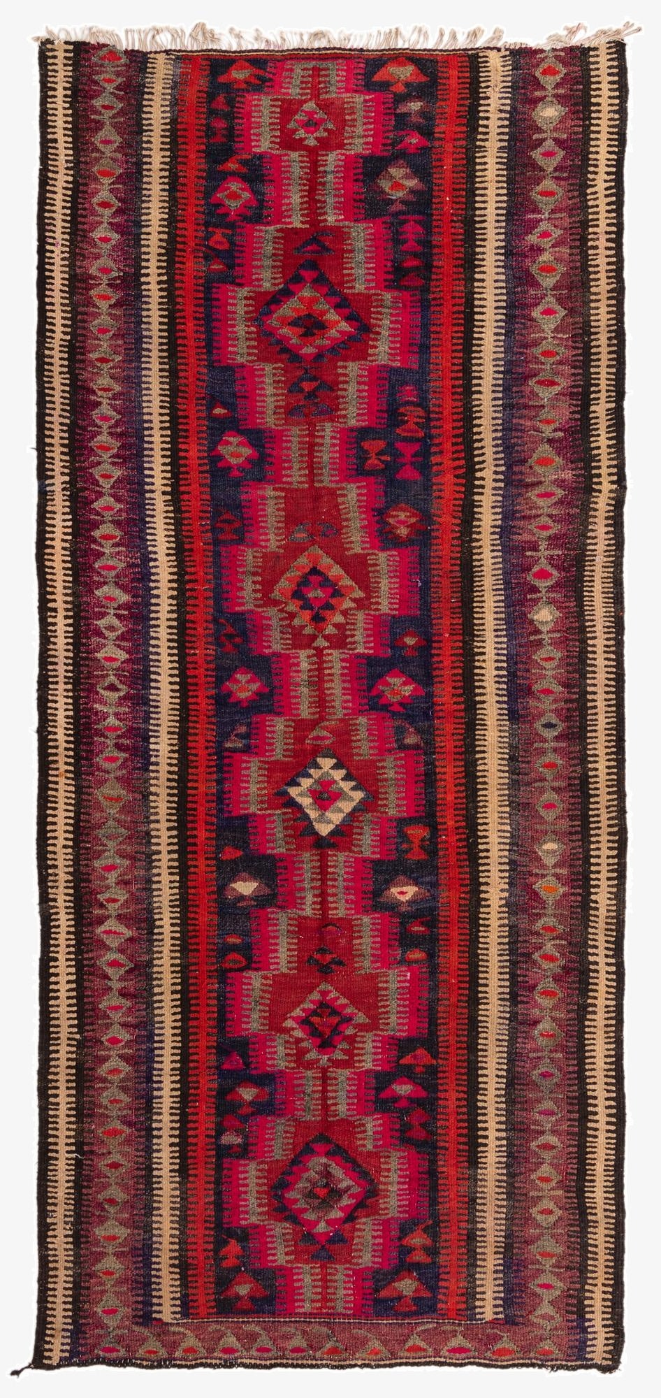 4' 10 x 10' 3  Hand Woven Kilim Fars Wool Runner Rug