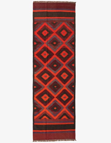 3' 10 x 12' Hand Woven Kilim Fars Wool Runner Rug