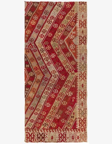 3' 2 x 7' 2 Hand Woven Kilim Fars Wool Runner Rug