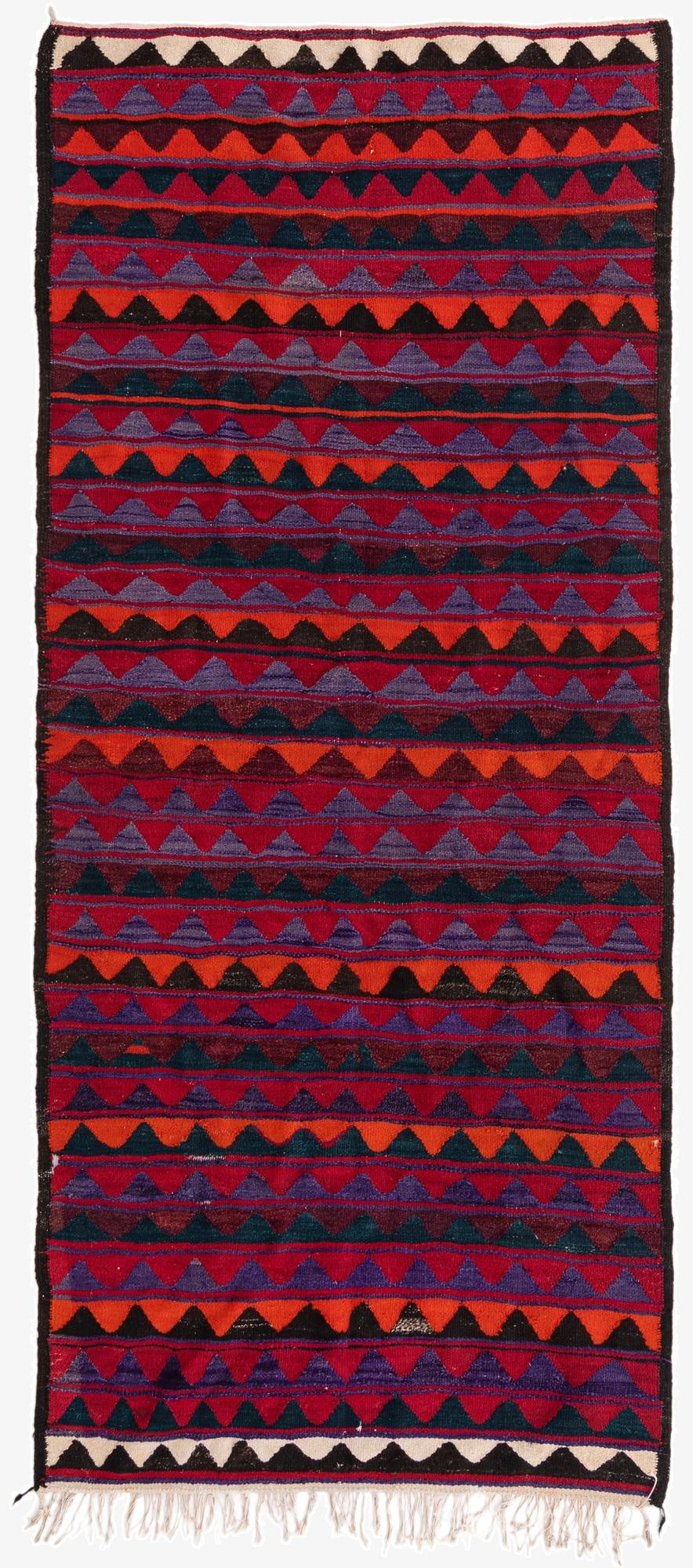 137cm x 310cm  Hand Woven Kilim Fars Wool Runner Rug