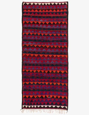 4' 6 x 10' 2 Hand Woven Kilim Fars Wool Runner Rug