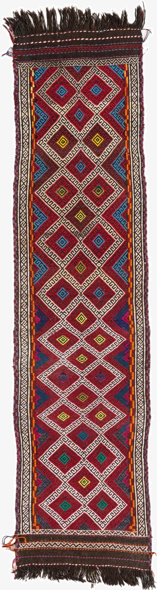 2' x 7' 9  Hand Knotted Kilim Fars Persian Wool Runner Rug