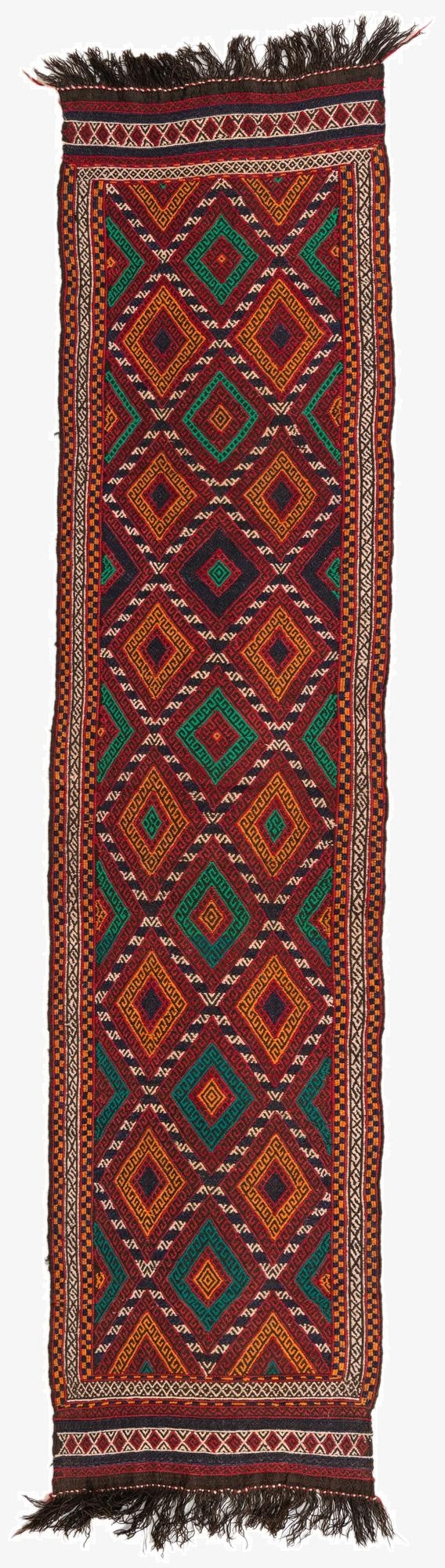 2' 5 x 10' 1  Hand Knotted Kilim Fars Persian Wool Runner Rug