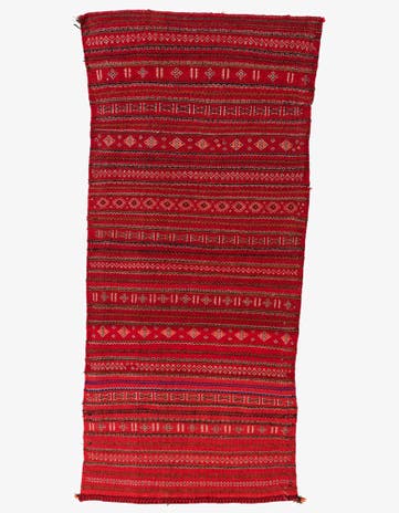 3' 3 x 7' 4 Hand Woven Kilim Fars Wool Runner Rug