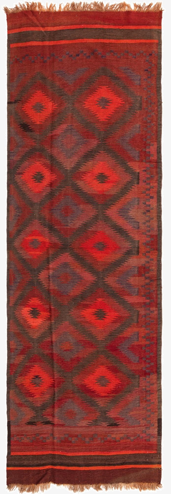 4' x 13' 1  Hand Woven Kilim Fars Wool Runner Rug