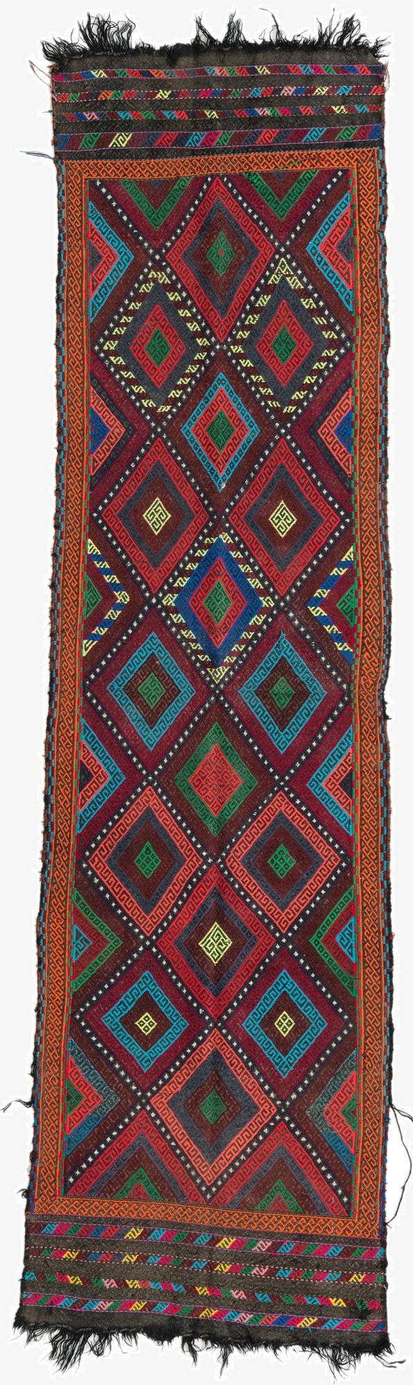 2' 1 x 8' 1  Hand Knotted Kilim Fars Persian Wool Runner Rug