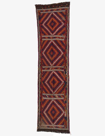 2' 7 x 10' 6 Hand Knotted Kilim Fars Persian Wool Runner Rug