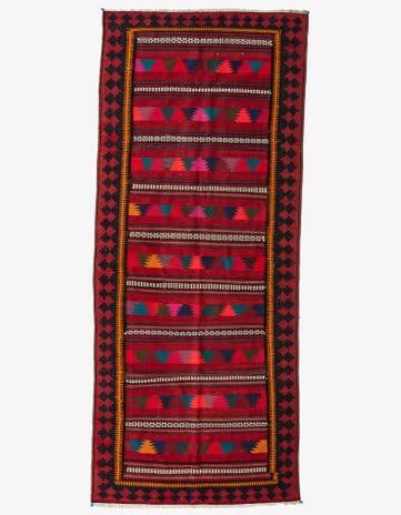 4' 4 x 10' 4 Hand Woven Kilim Fars Wool Runner Rug