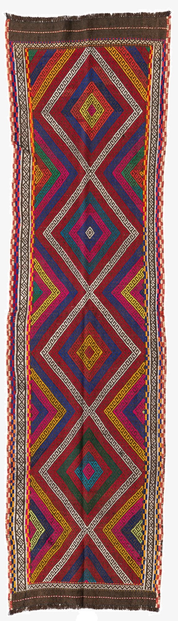 2' 3 x 8' 5  Hand Knotted Kilim Fars Persian Wool Runner Rug