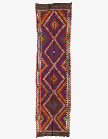 2' 3 x 8' 5 Hand Knotted Kilim Fars Persian Wool Runner Rug