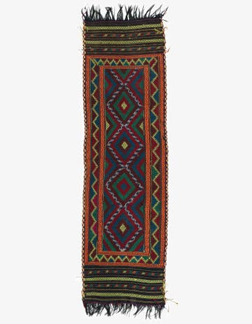 2' 3 x 7' 6 Hand Knotted Kilim Fars Persian Wool Runner Rug