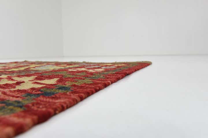 3' 4 x 6' 6 Hand Woven Kilim Maymana Wool Runner Rug