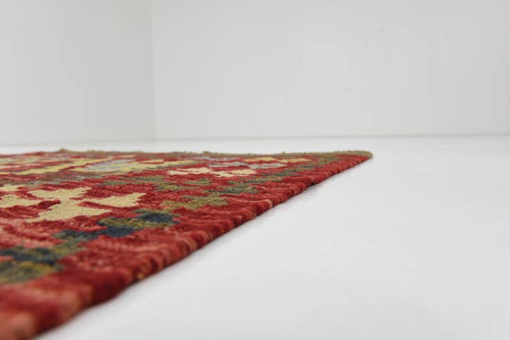 Detail image of 3' 4 x 6' 6 Hand Woven Kilim Maymana Wool Runner Rug