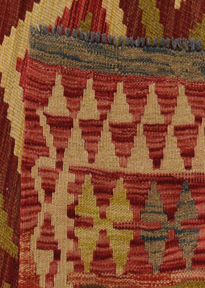 3' 3 x 6' 9 Hand Woven Kilim Maymana Wool Runner Rug