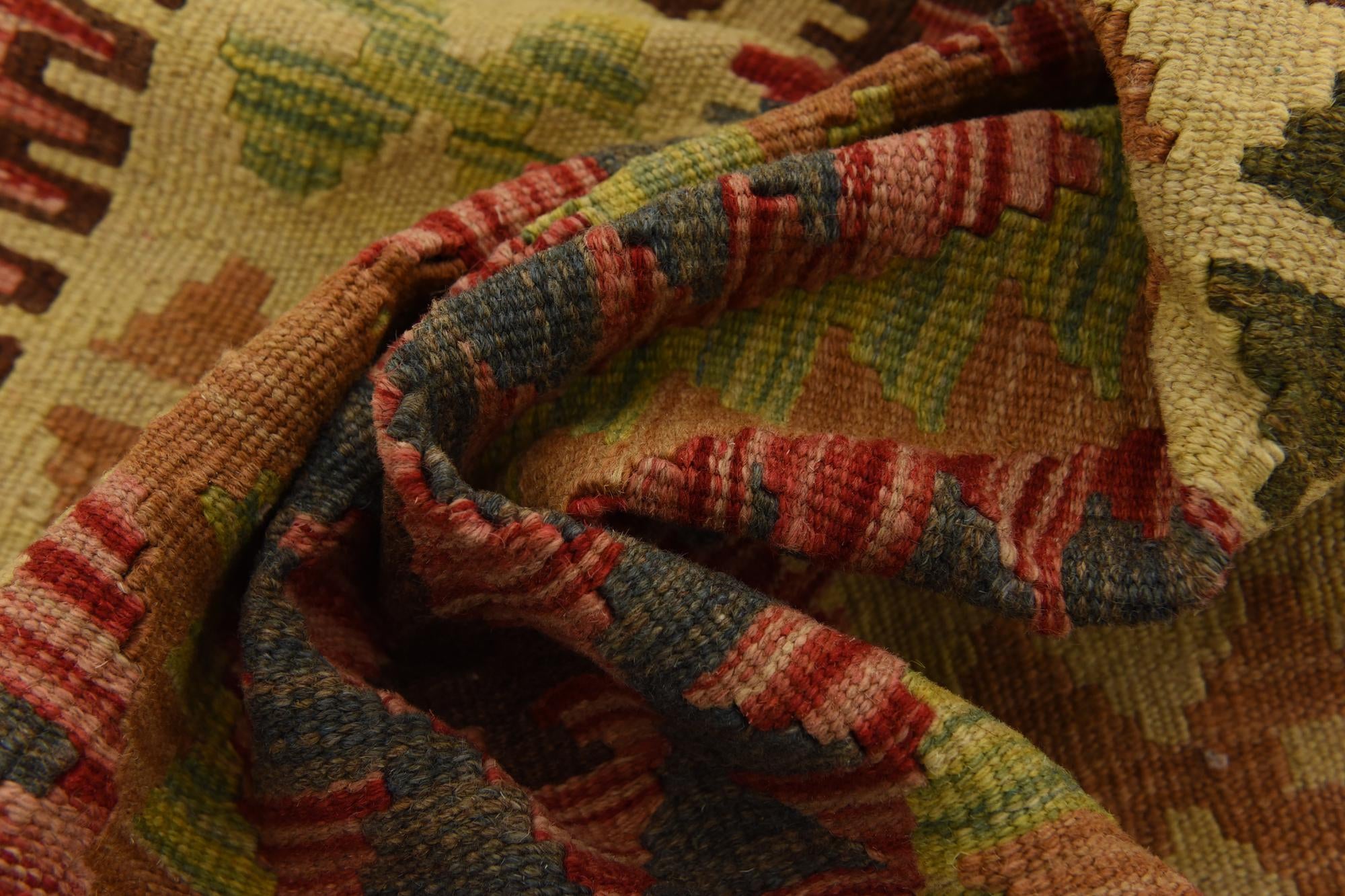 100cm x 195cm Tejido a mano Kilim Maymana Alfombra Lana Pasillera