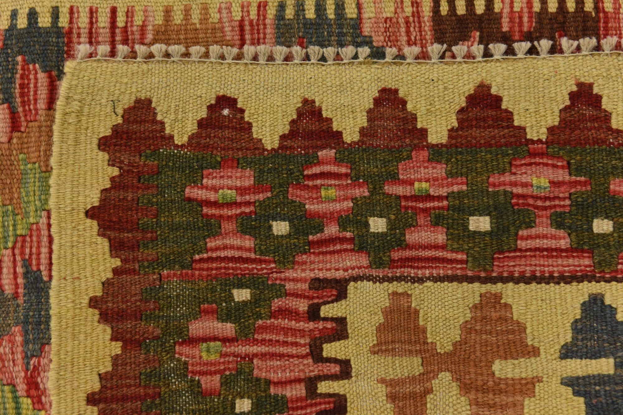 100cm x 195cm Tejido a mano Kilim Maymana Alfombra Lana Pasillera