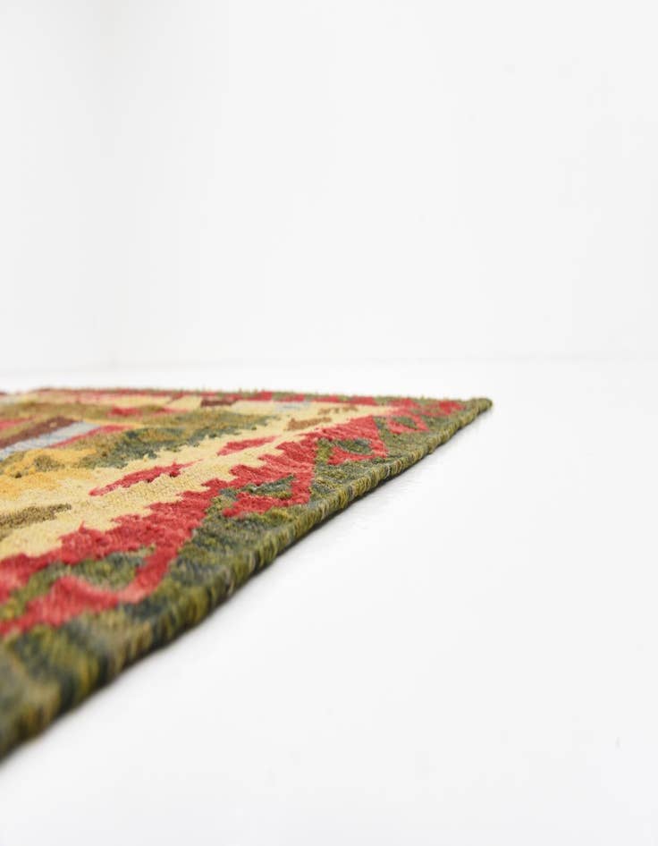 Detail image of 3' 1 x 6' 4 Hand Woven Kilim Maymana Wool Runner Rug