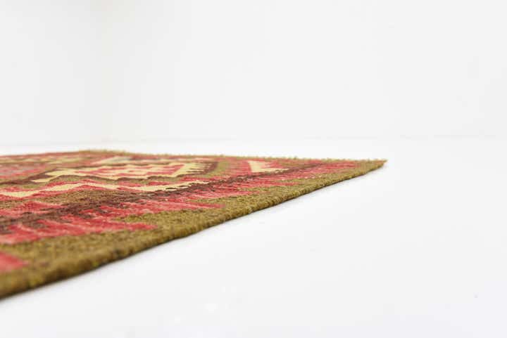 3' 2 x 6' 7 Hand Woven Kilim Maymana Wool Runner Rug
