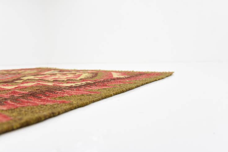 Detail image of 3' 2 x 6' 7 Hand Woven Kilim Maymana Wool Runner Rug