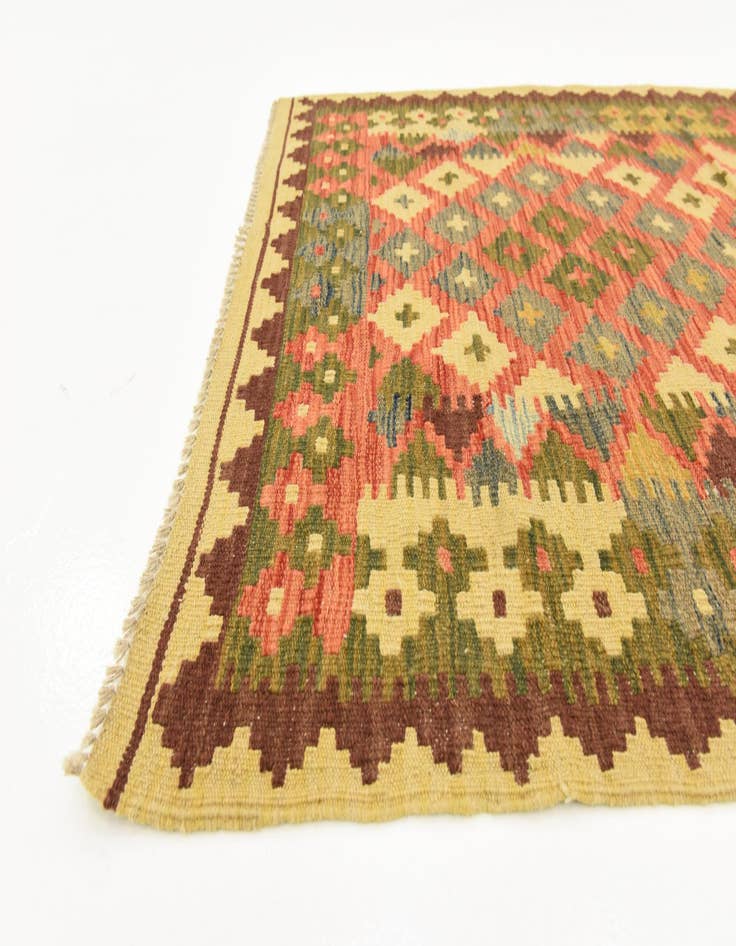 Detail image of 3' 5 x 6' 4  Hand Woven Kilim Maymana Runner Rug