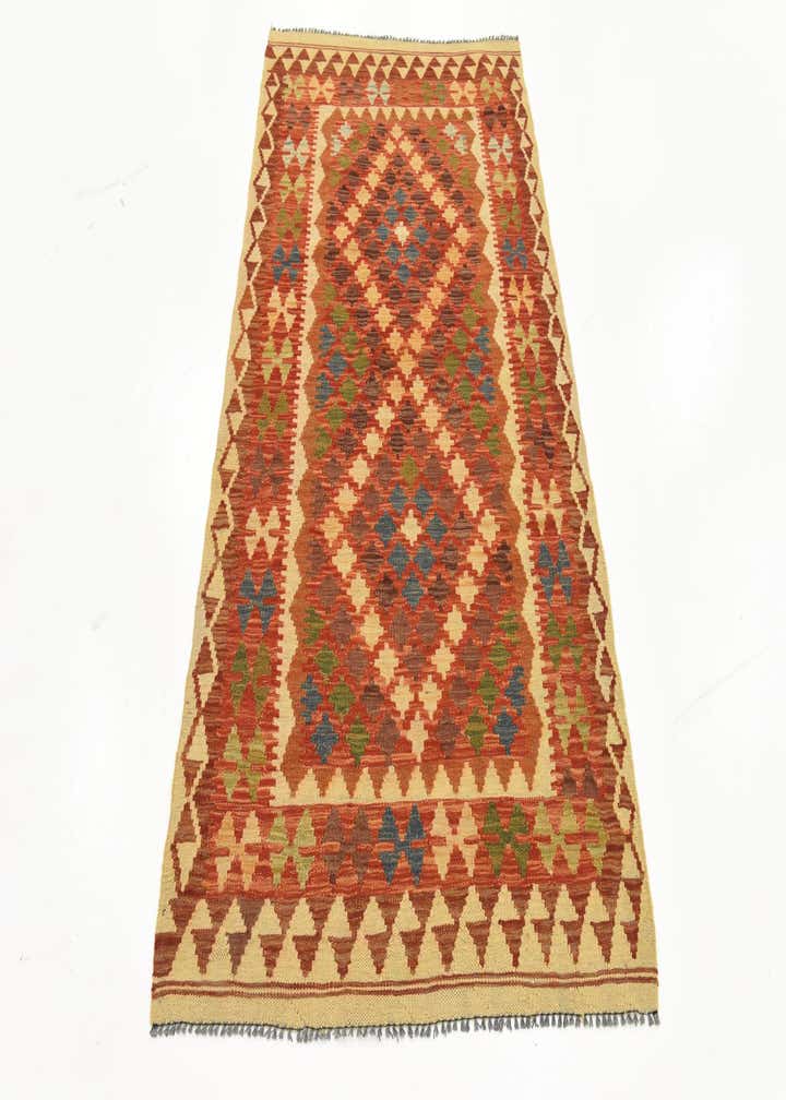 3' 4 x 6' 4 Hand Woven Kilim Maymana Runner Rug