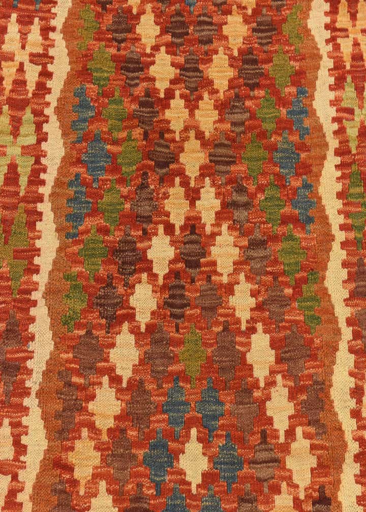 3' 4 x 6' 4 Hand Woven Kilim Maymana Runner Rug