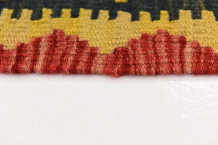3' 2 x 6' 4 Hand Woven Kilim Maymana Wool Runner Rug