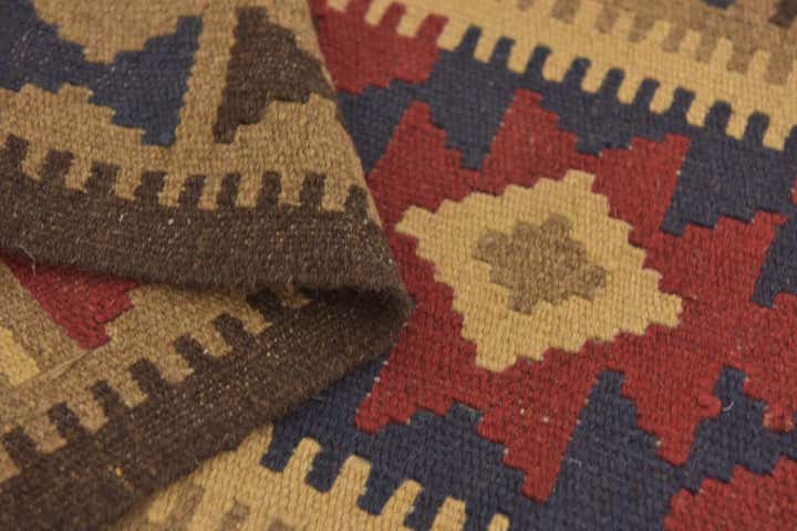2' x 6' 3 Hand Woven Kilim Maymana Wool Runner Rug