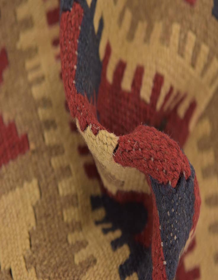 Detail image of 2' x 6' 3  Hand Woven Kilim Maymana Wool Runner Rug