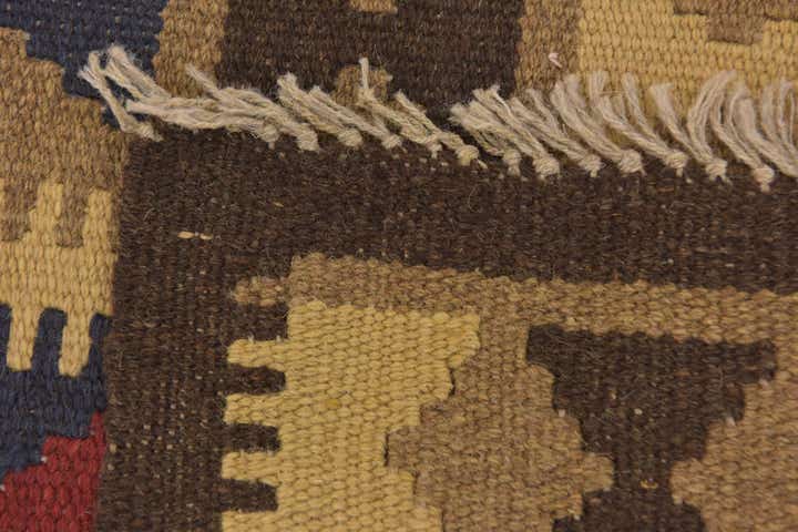 2' x 6' 3 Hand Woven Kilim Maymana Wool Runner Rug
